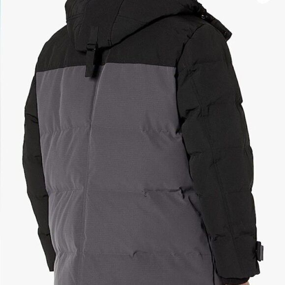 New Vince Camuto Men's Color Block Long Winter Parka Jacket Coat  black/grey M - Picture 4 of 13